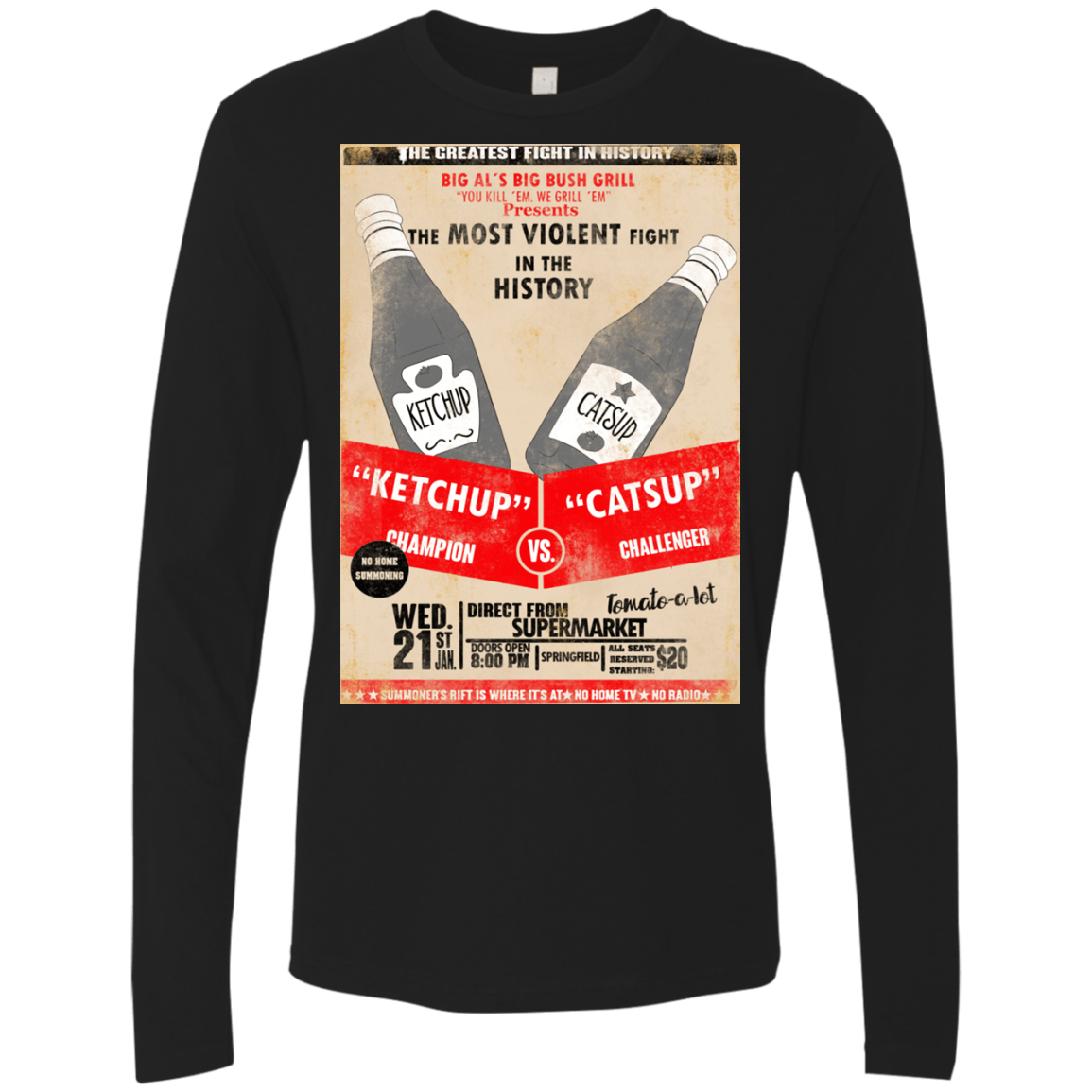 T-Shirts Black / S Ketchup vs Catsup Men's Premium Long Sleeve