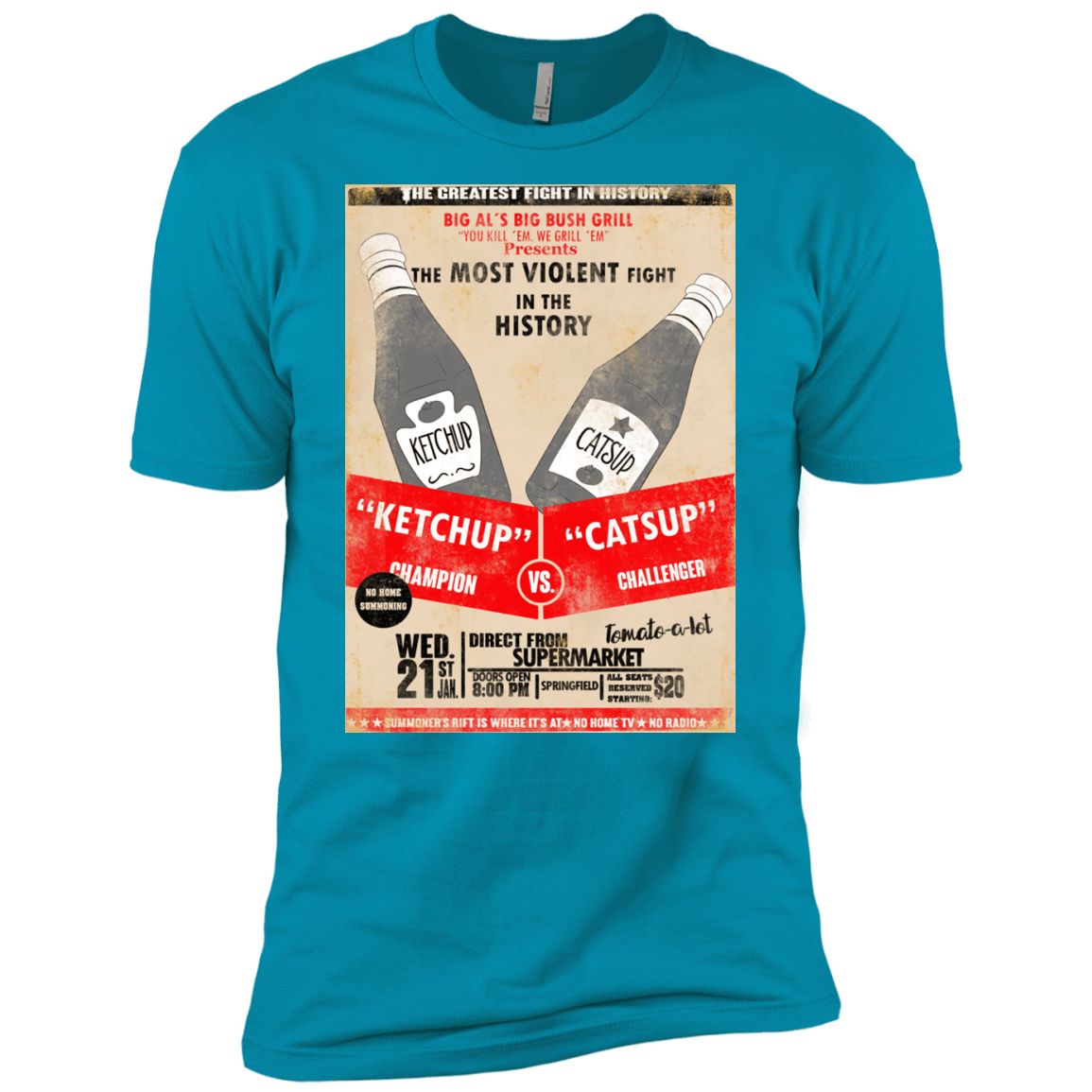 T-Shirts Turquoise / X-Small Ketchup vs Catsup Men's Premium T-Shirt