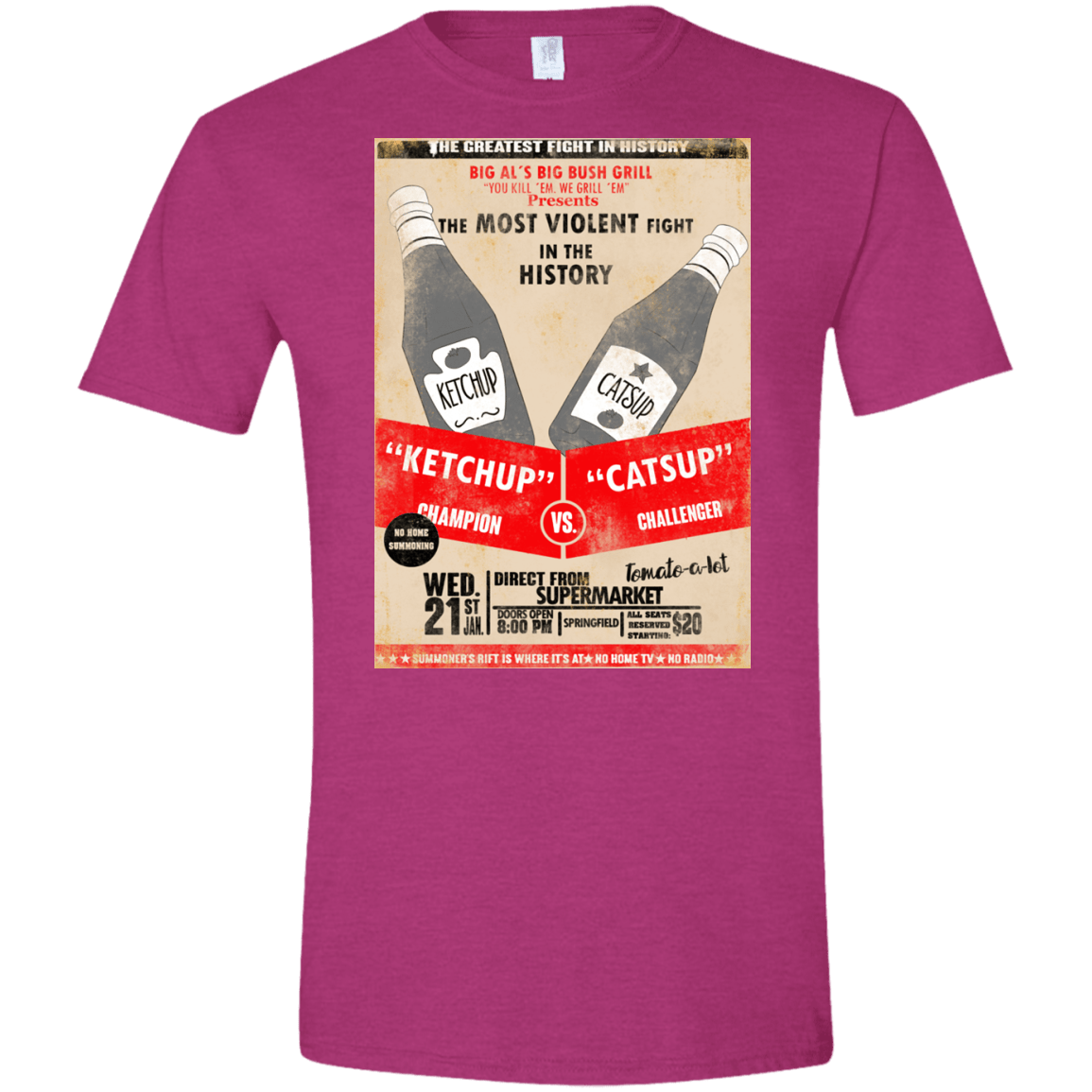 T-Shirts Antique Heliconia / S Ketchup vs Catsup Men's Semi-Fitted Softstyle