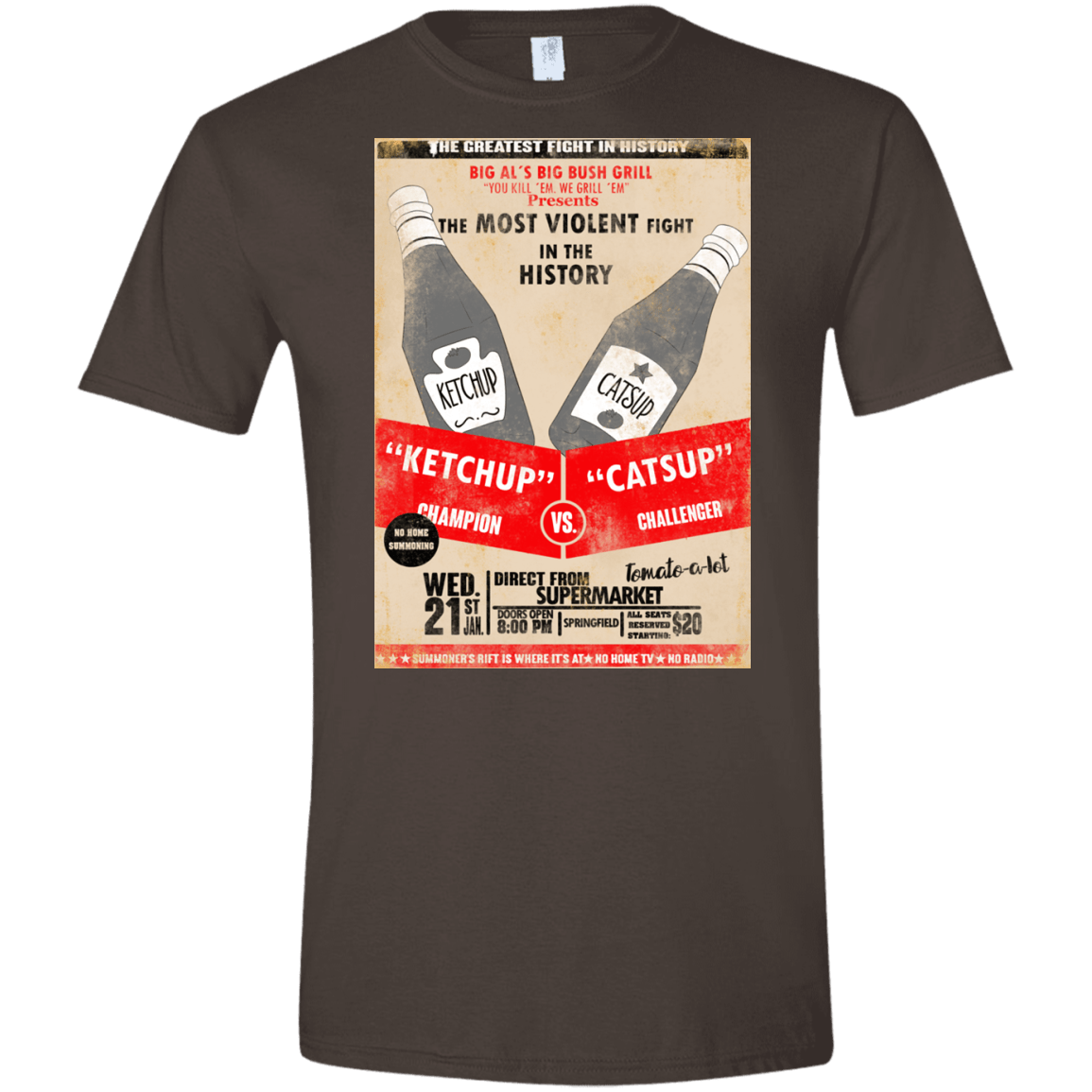 T-Shirts Dark Chocolate / S Ketchup vs Catsup Men's Semi-Fitted Softstyle