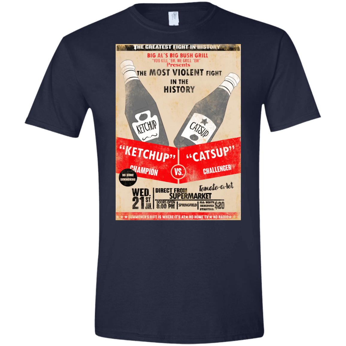 T-Shirts Navy / X-Small Ketchup vs Catsup Men's Semi-Fitted Softstyle