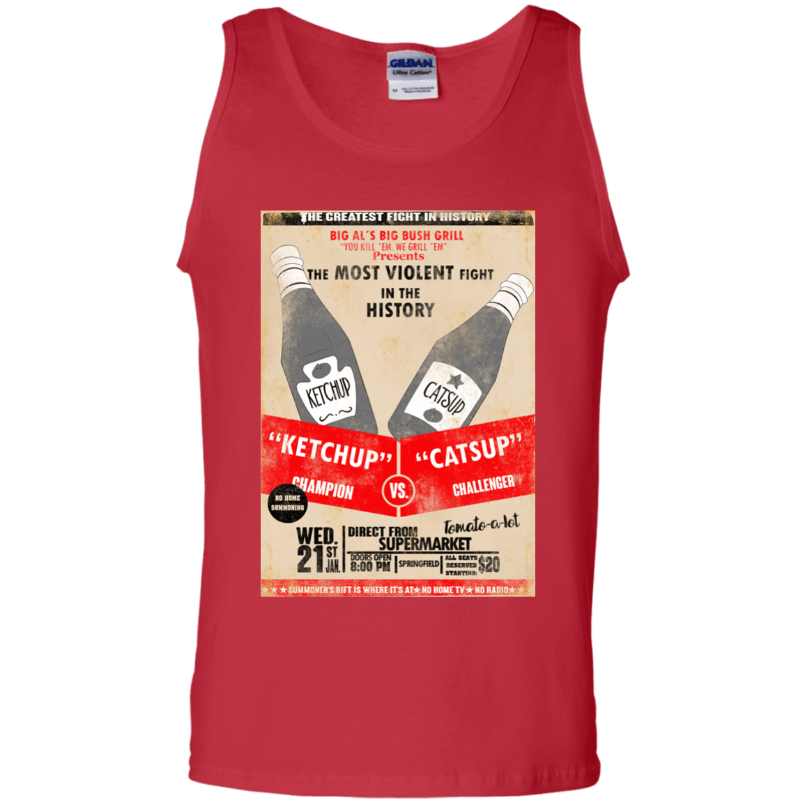 T-Shirts Red / S Ketchup vs Catsup Men's Tank Top
