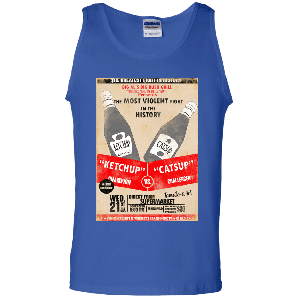 T-Shirts Royal / S Ketchup vs Catsup Men's Tank Top