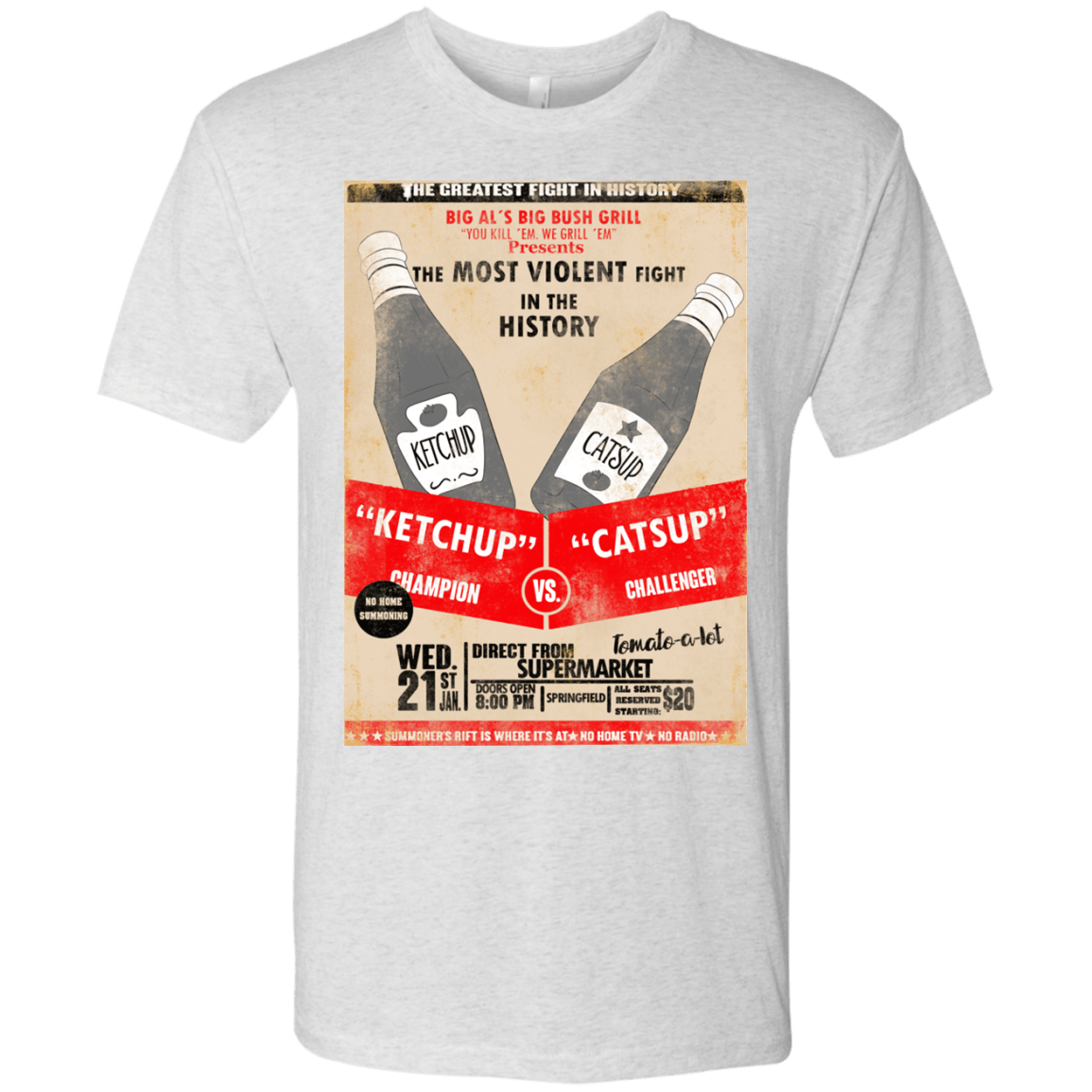 T-Shirts Heather White / S Ketchup vs Catsup Men's Triblend T-Shirt