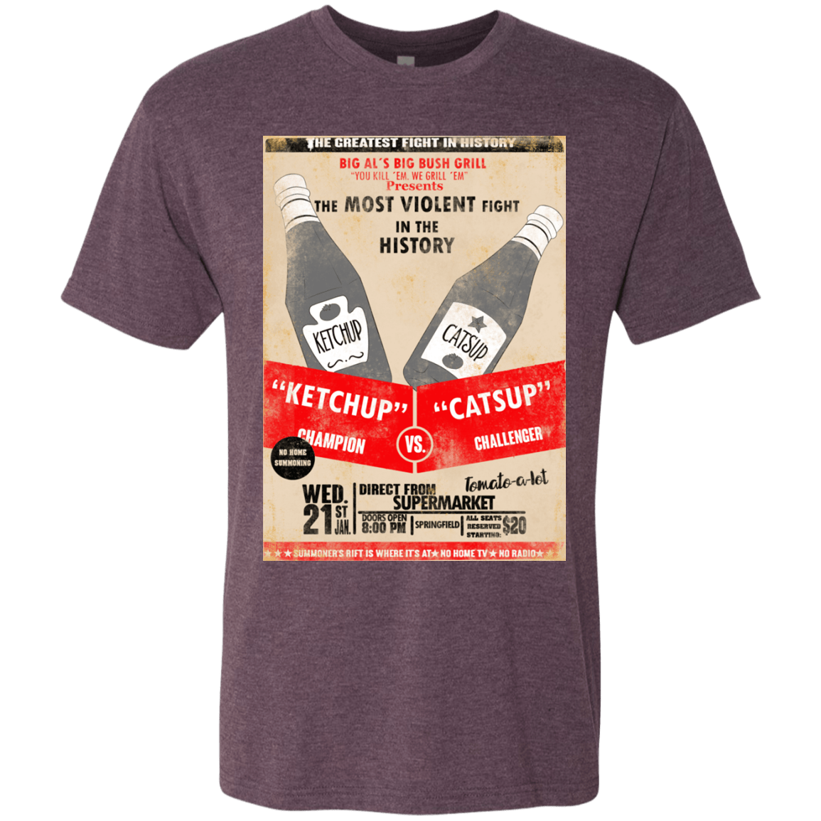 T-Shirts Vintage Purple / S Ketchup vs Catsup Men's Triblend T-Shirt