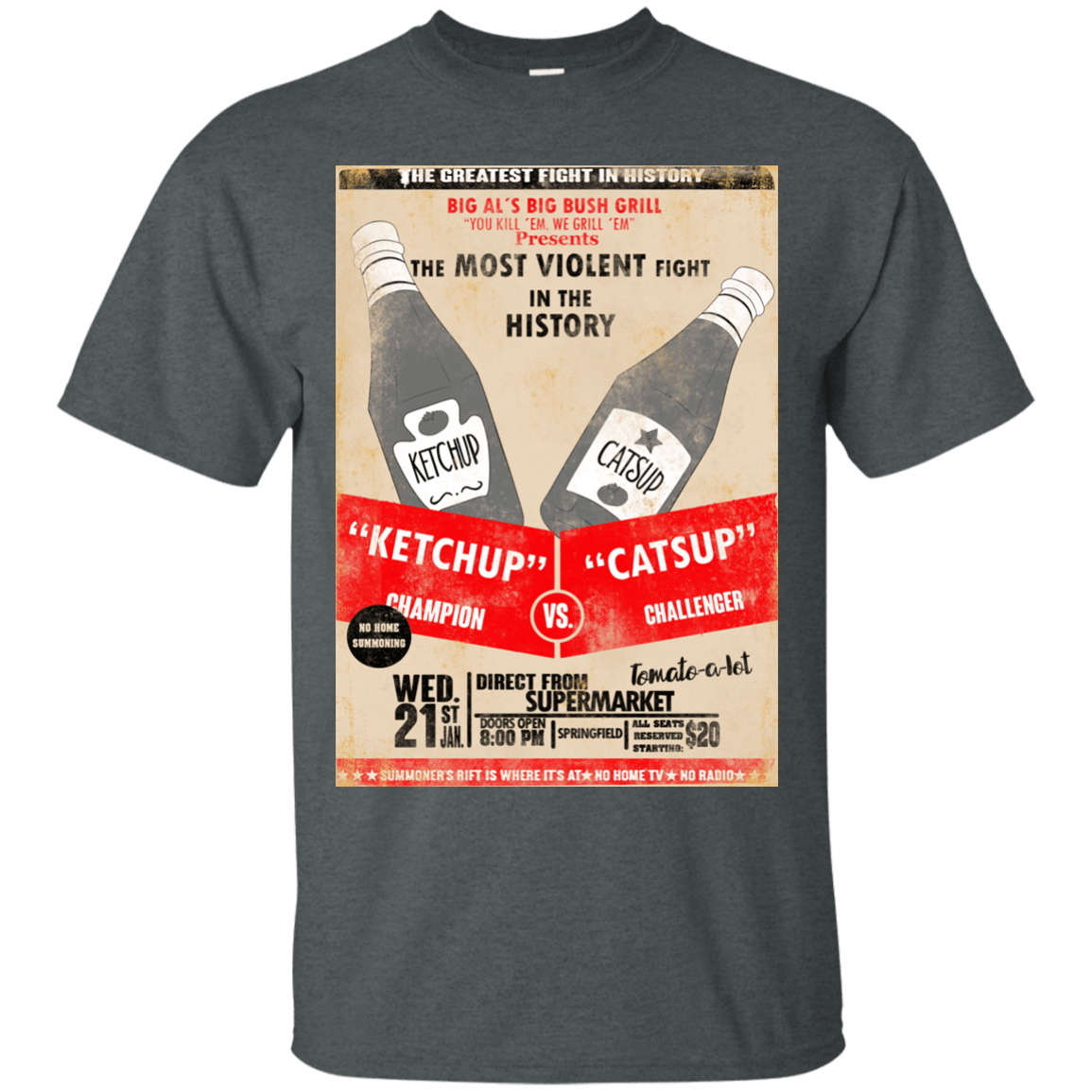 T-Shirts Dark Heather / S Ketchup vs Catsup T-Shirt