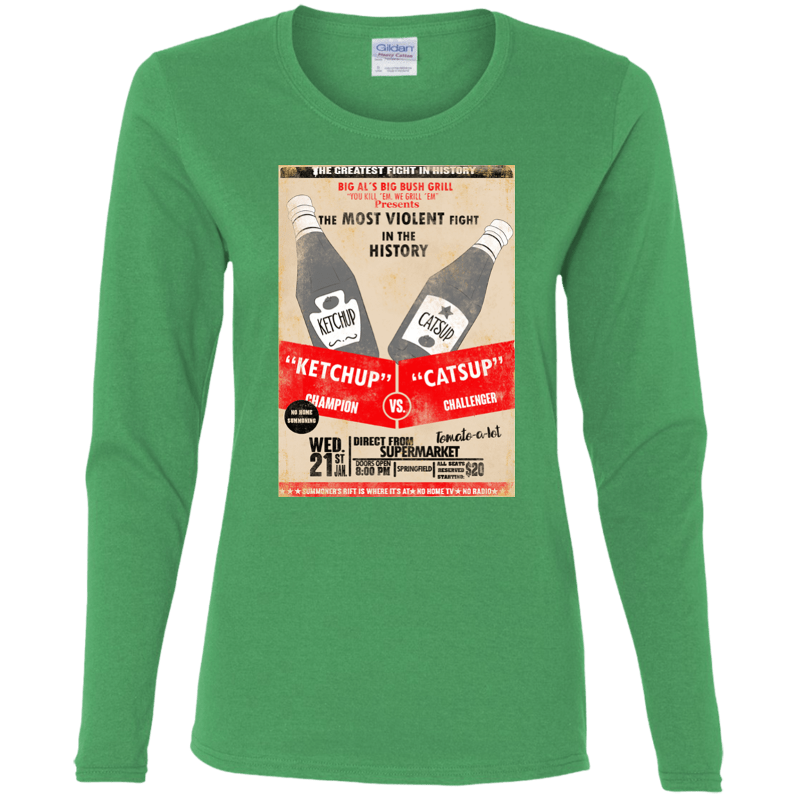 T-Shirts Irish Green / S Ketchup vs Catsup Women's Long Sleeve T-Shirt