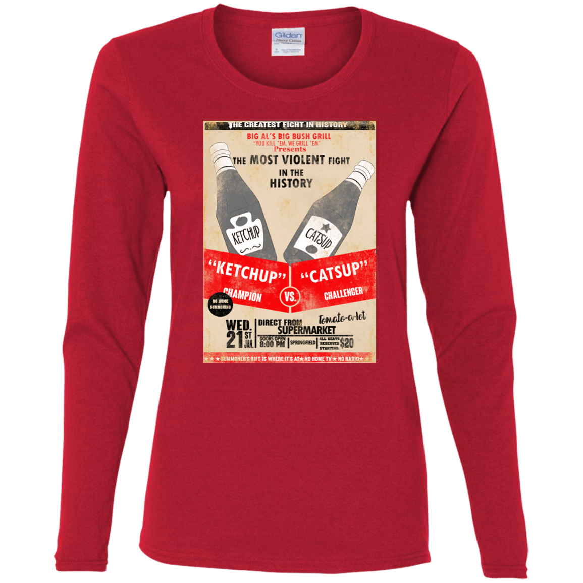 T-Shirts Red / S Ketchup vs Catsup Women's Long Sleeve T-Shirt
