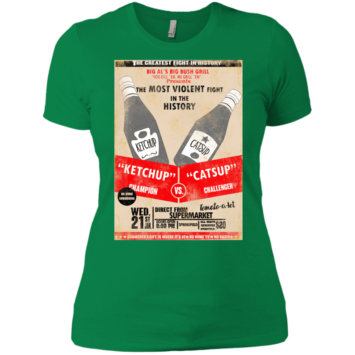 T-Shirts Kelly Green / X-Small Ketchup vs Catsup Women's Premium T-Shirt