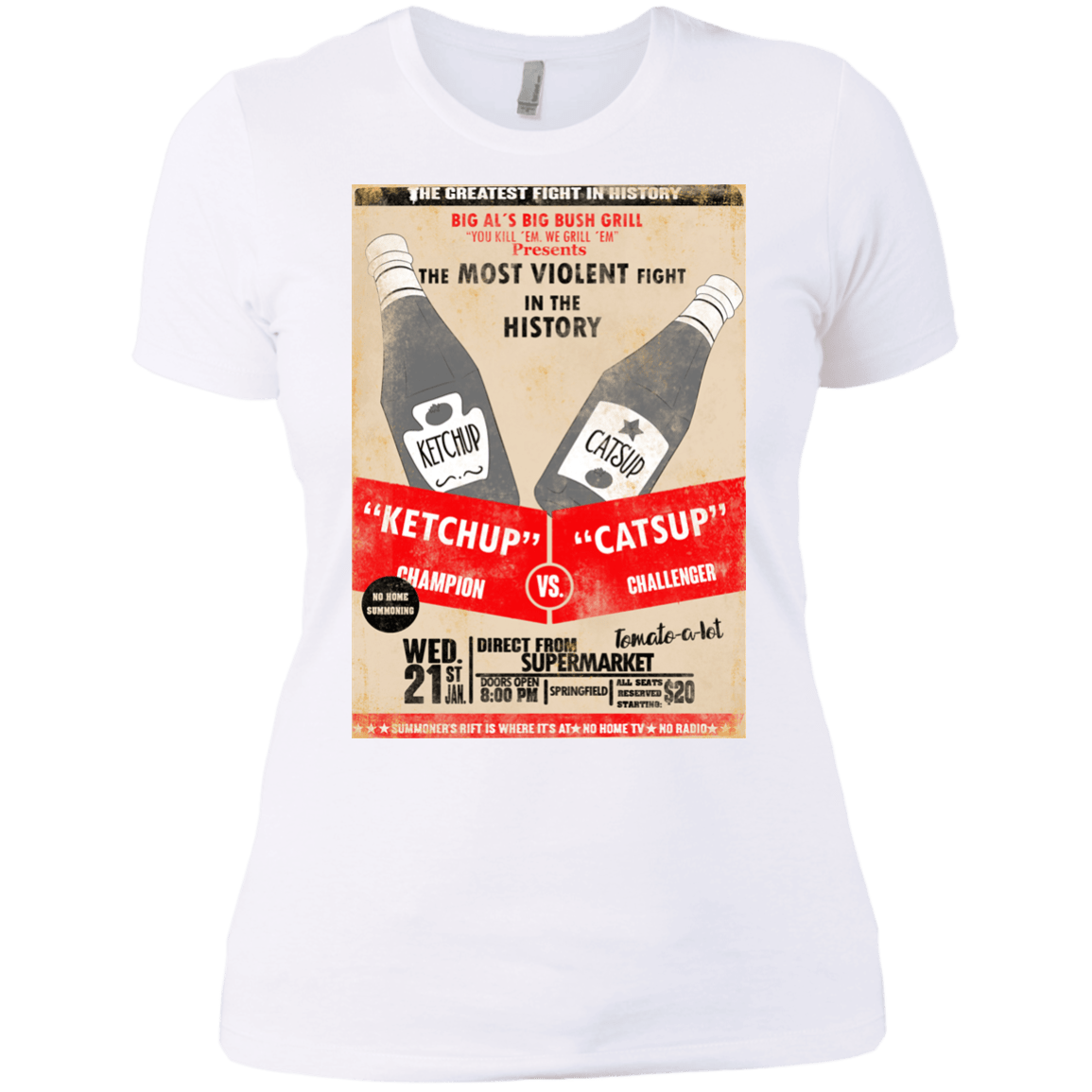 T-Shirts White / X-Small Ketchup vs Catsup Women's Premium T-Shirt