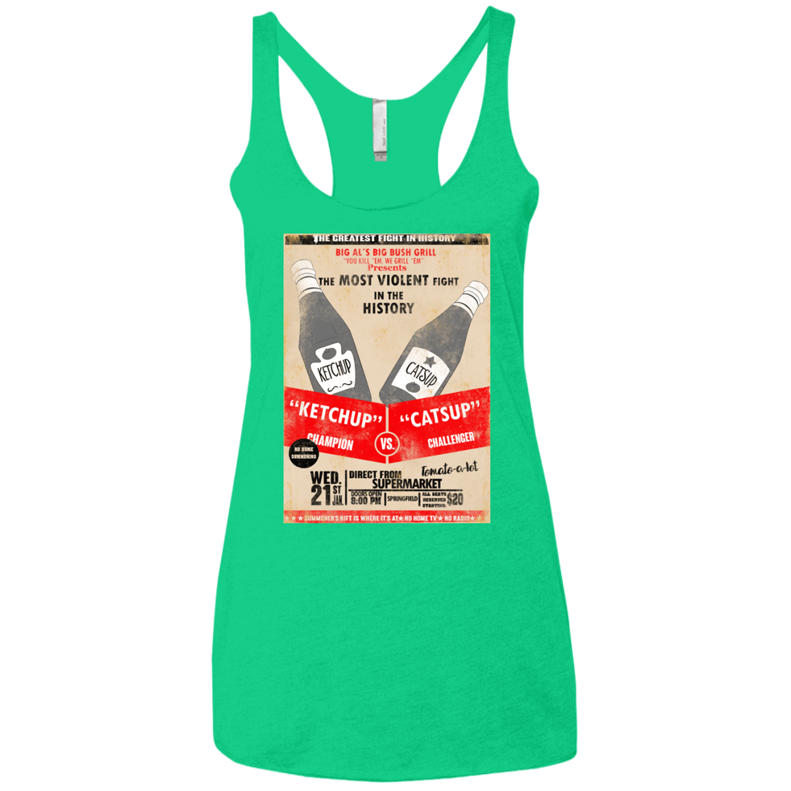 T-Shirts Envy / X-Small Ketchup vs Catsup Women's Triblend Racerback Tank