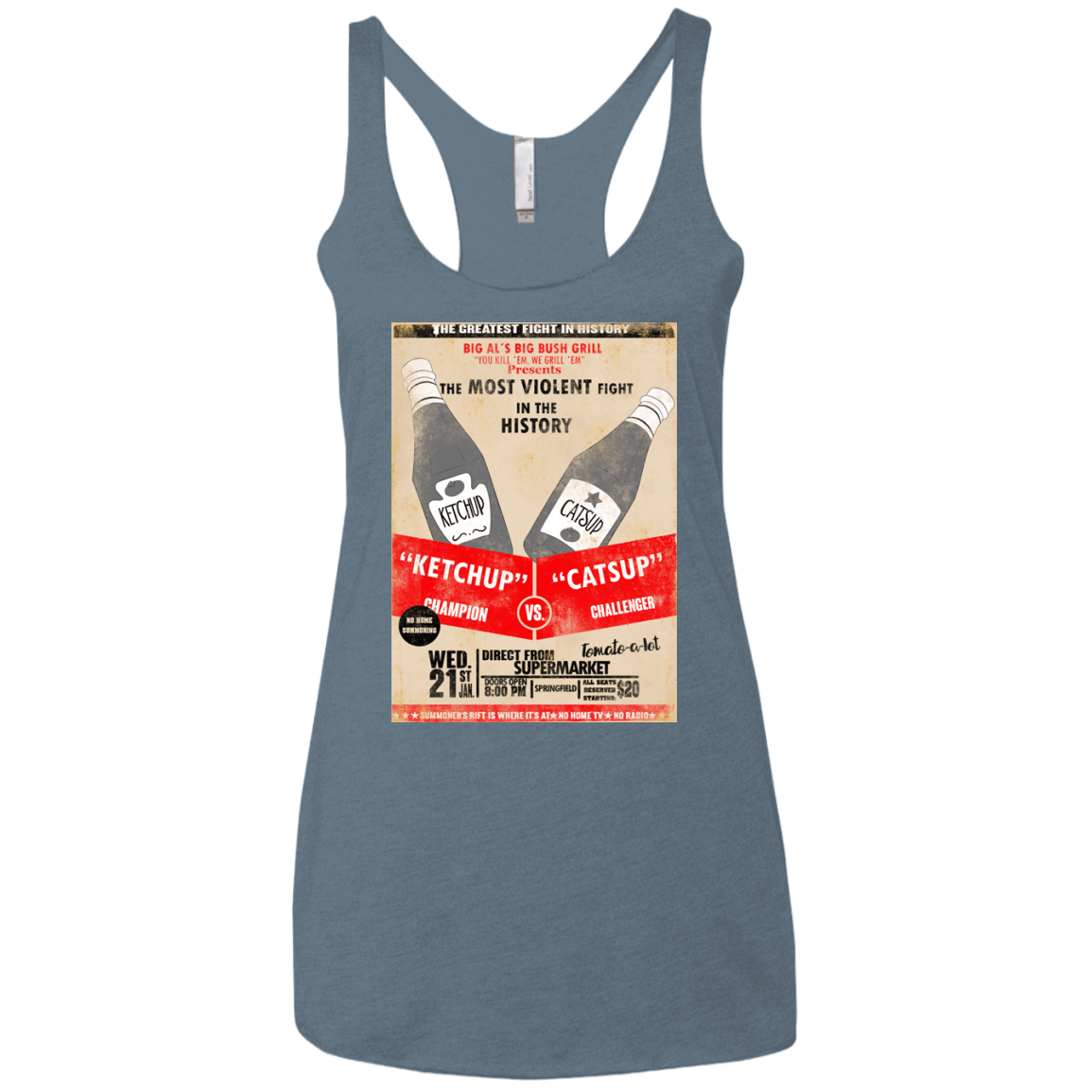 T-Shirts Indigo / X-Small Ketchup vs Catsup Women's Triblend Racerback Tank
