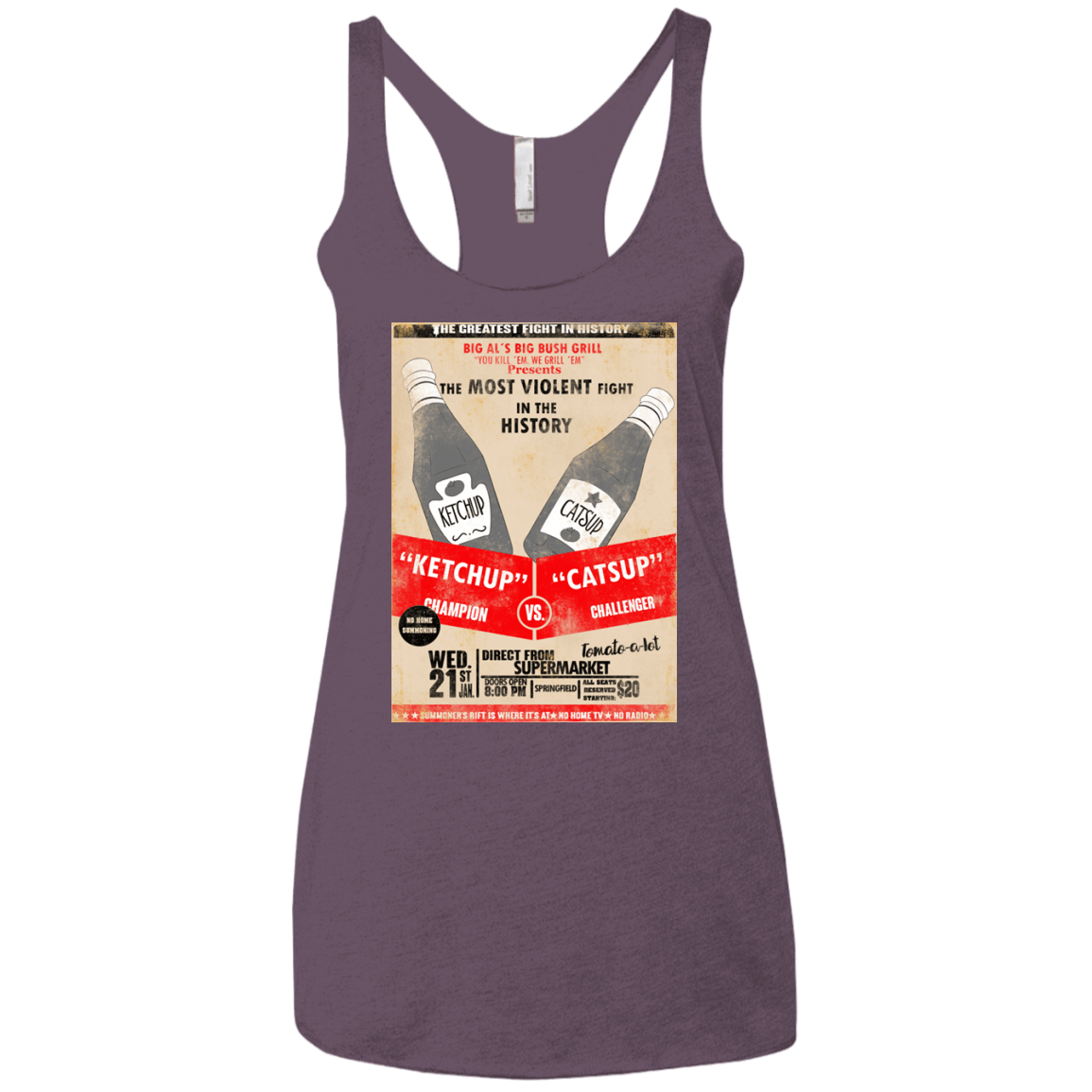 T-Shirts Vintage Purple / X-Small Ketchup vs Catsup Women's Triblend Racerback Tank