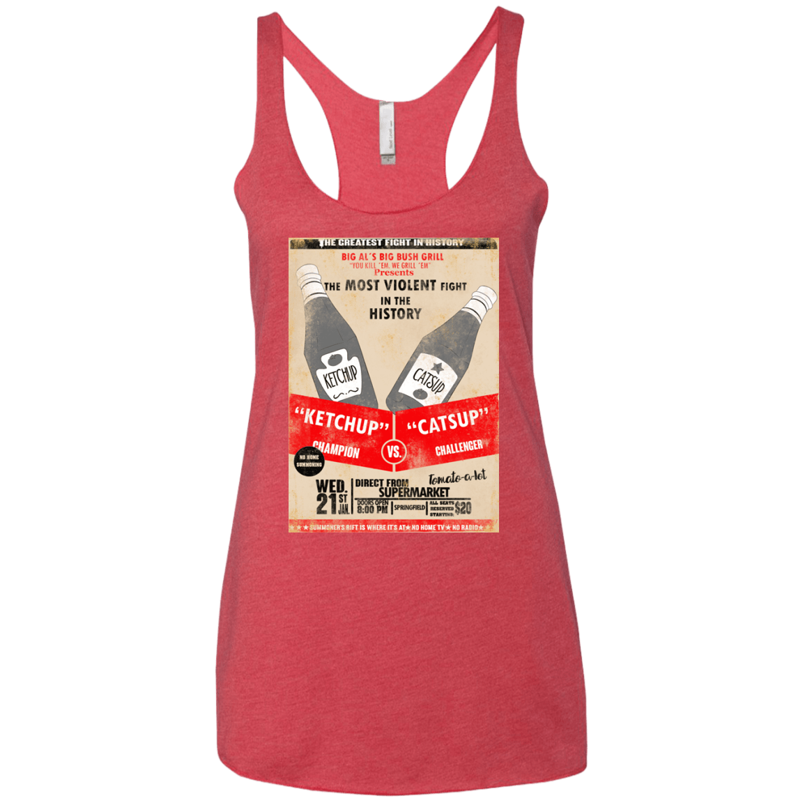 T-Shirts Vintage Red / X-Small Ketchup vs Catsup Women's Triblend Racerback Tank