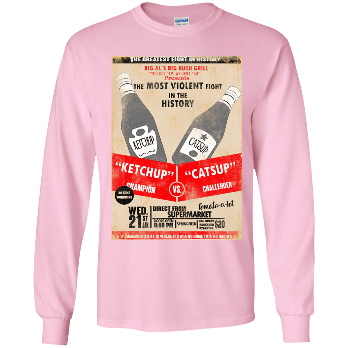T-Shirts Light Pink / YS Ketchup vs Catsup Youth Long Sleeve T-Shirt