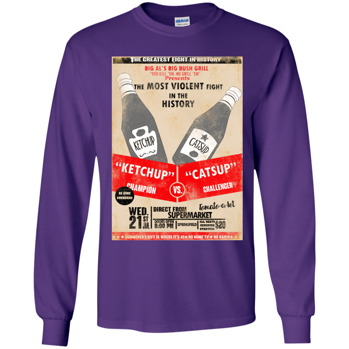 T-Shirts Purple / YS Ketchup vs Catsup Youth Long Sleeve T-Shirt