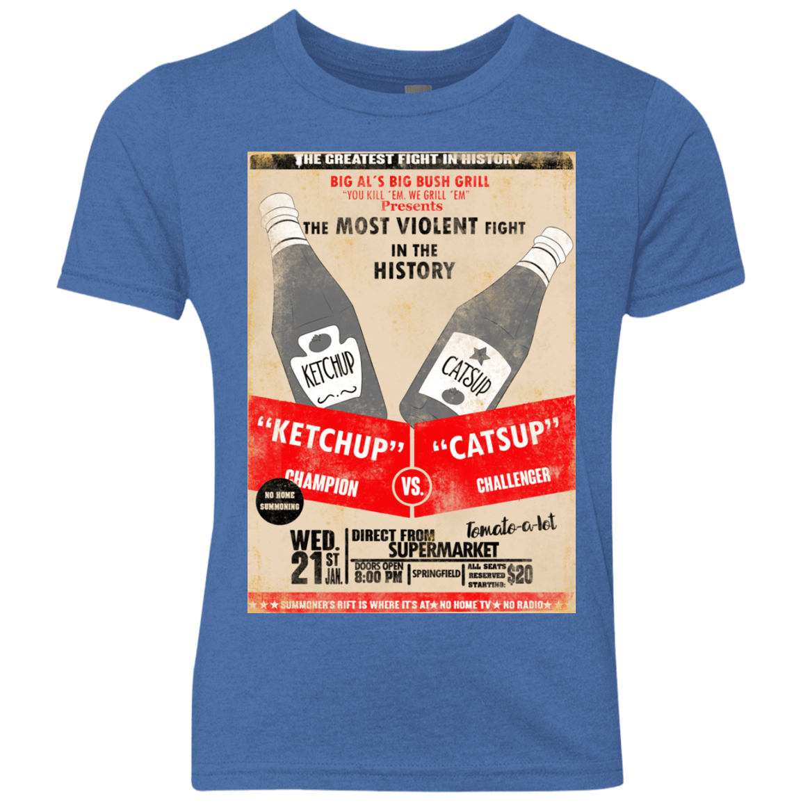 T-Shirts Vintage Royal / YXS Ketchup vs Catsup Youth Triblend T-Shirt