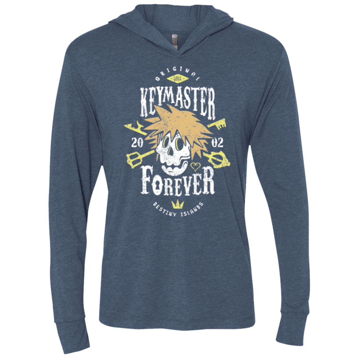 T-Shirts Indigo / X-Small Keymaster Forever Triblend Long Sleeve Hoodie Tee