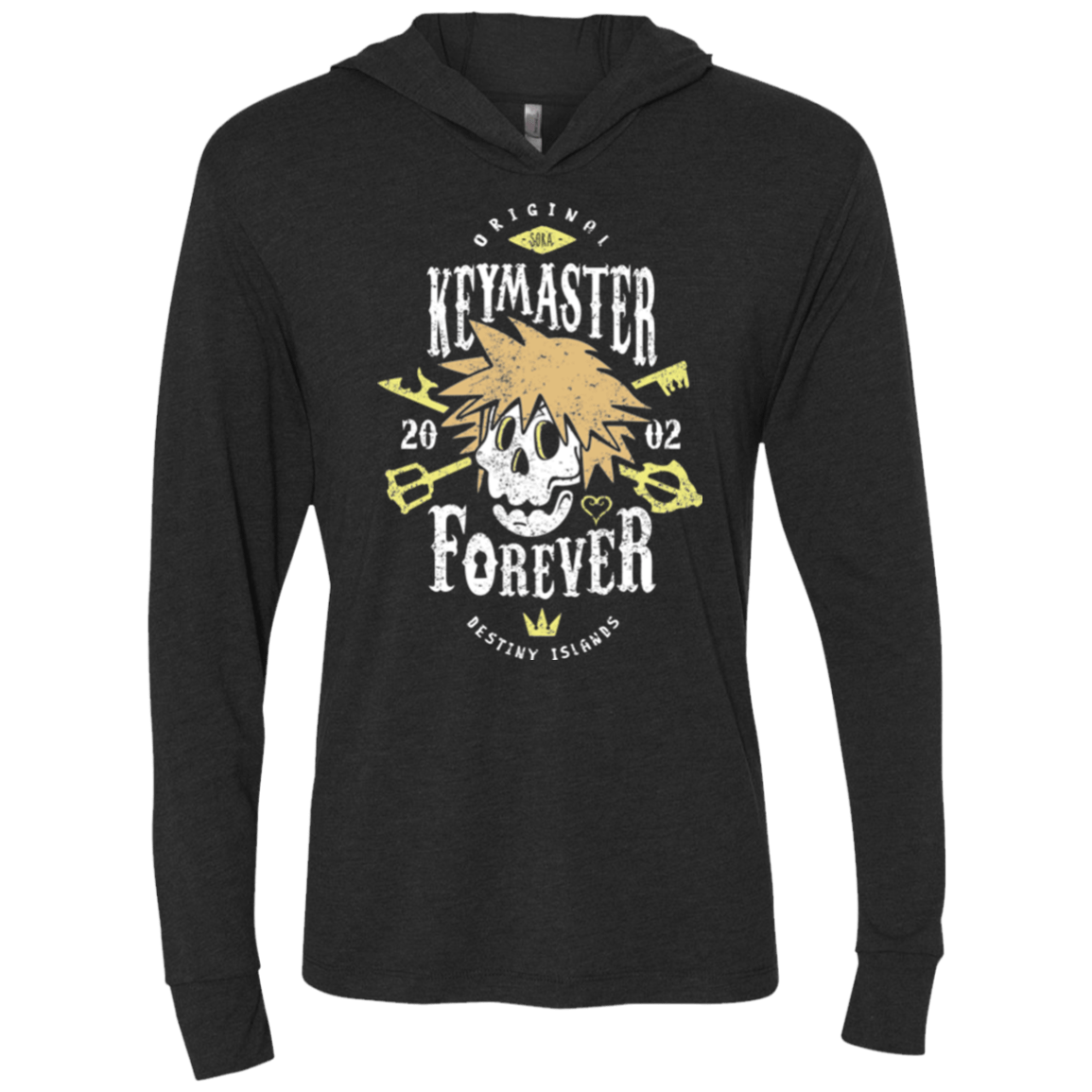 T-Shirts Vintage Black / X-Small Keymaster Forever Triblend Long Sleeve Hoodie Tee