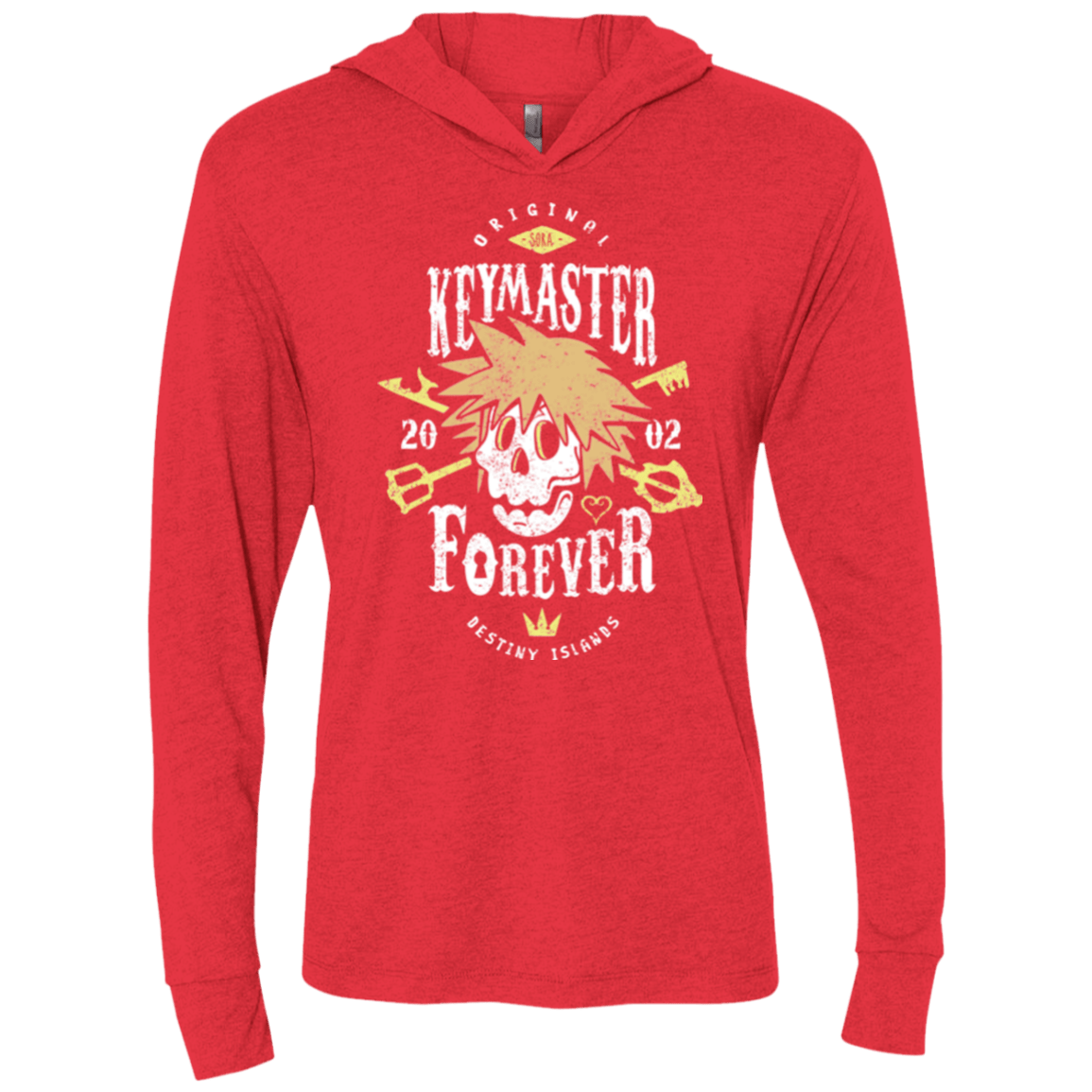 T-Shirts Vintage Red / X-Small Keymaster Forever Triblend Long Sleeve Hoodie Tee