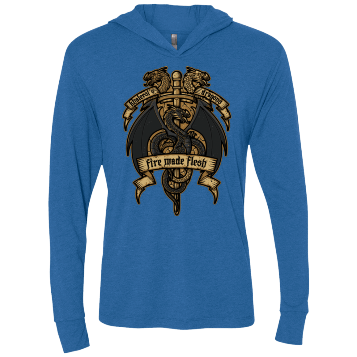 T-Shirts Vintage Royal / X-Small KHALEESIS DRAGONS Triblend Long Sleeve Hoodie Tee