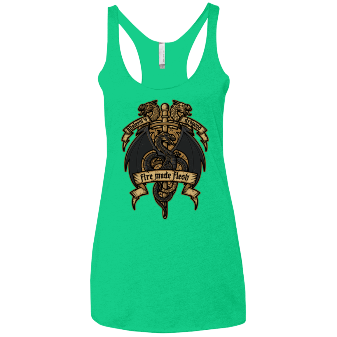 T-Shirts Envy / X-Small KHALEESIS DRAGONS Women's Triblend Racerback Tank