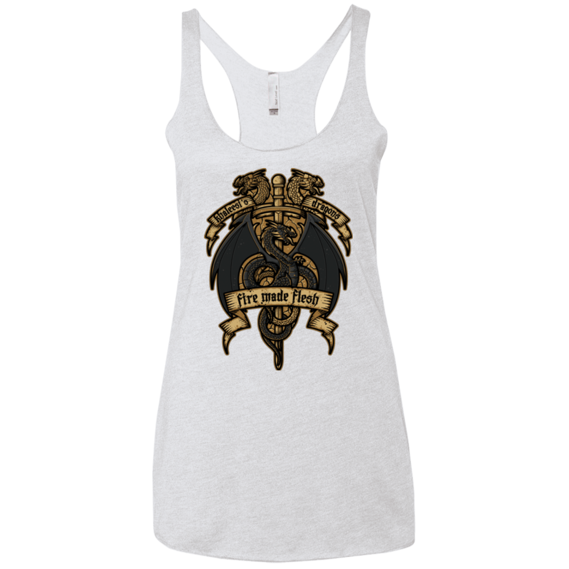 T-Shirts Heather White / X-Small KHALEESIS DRAGONS Women's Triblend Racerback Tank