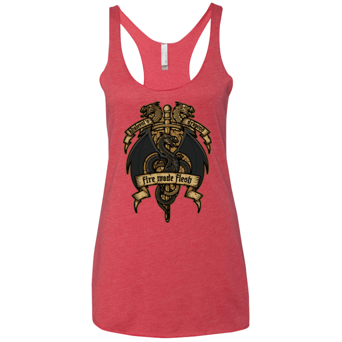 T-Shirts Vintage Red / X-Small KHALEESIS DRAGONS Women's Triblend Racerback Tank