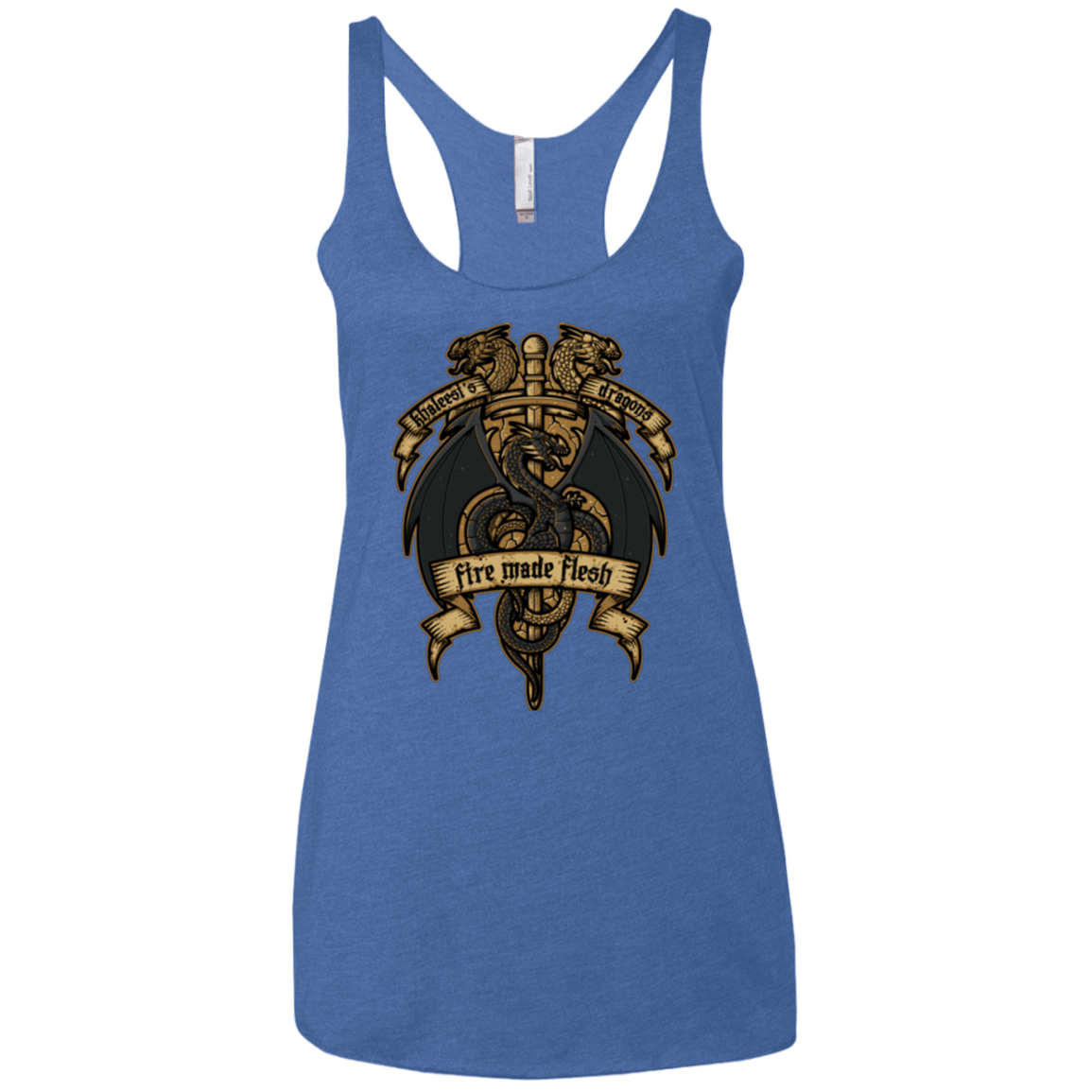 T-Shirts Vintage Royal / X-Small KHALEESIS DRAGONS Women's Triblend Racerback Tank