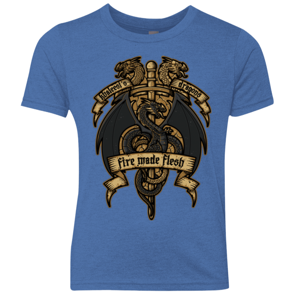T-Shirts Vintage Royal / YXS KHALEESIS DRAGONS Youth Triblend T-Shirt