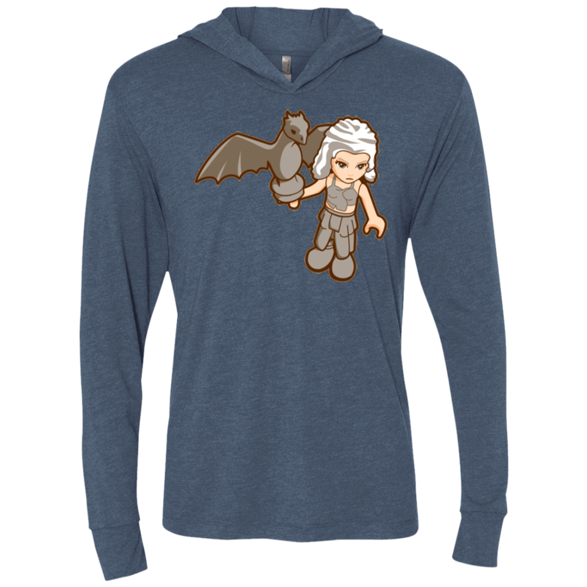 T-Shirts Indigo / X-Small Khalego Triblend Long Sleeve Hoodie Tee