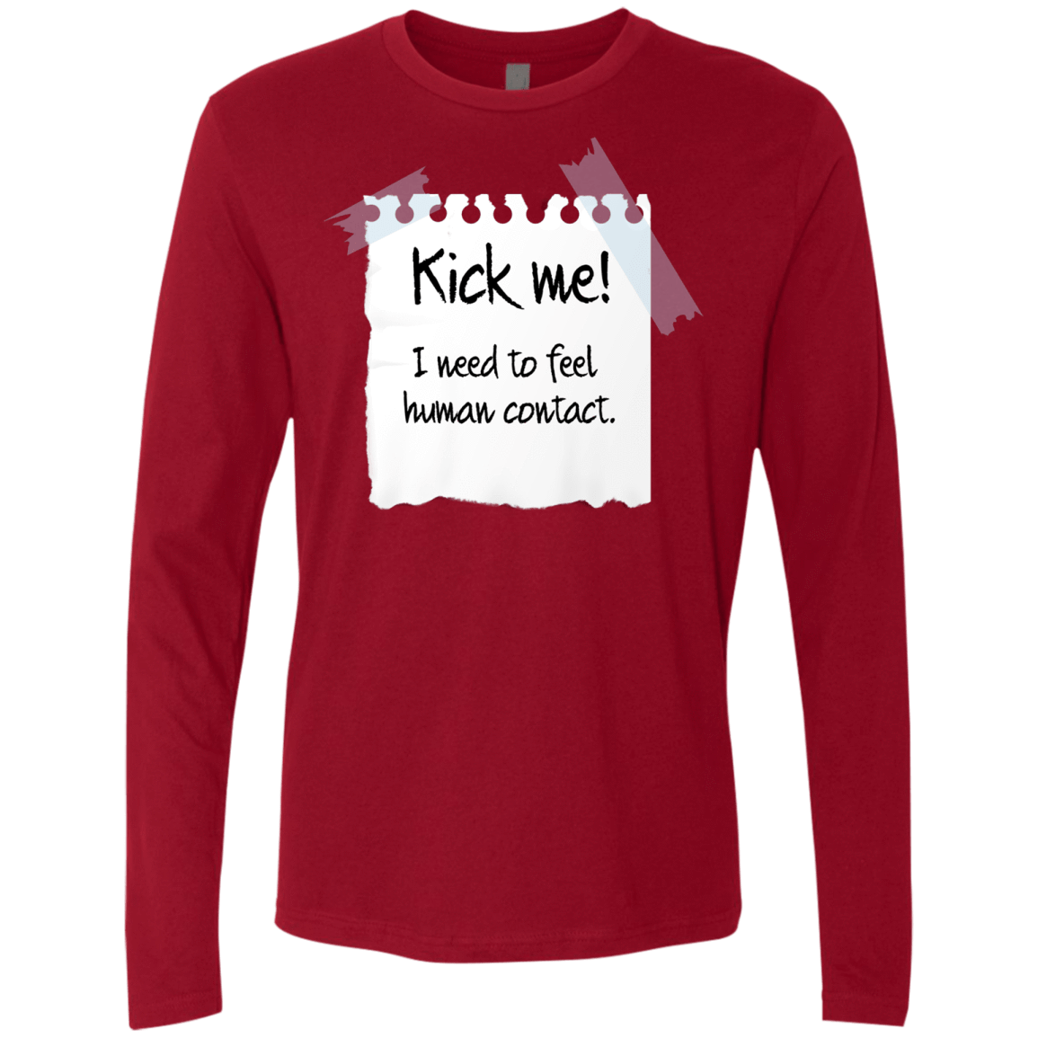 T-Shirts Cardinal / Small Kick Me Men's Premium Long Sleeve