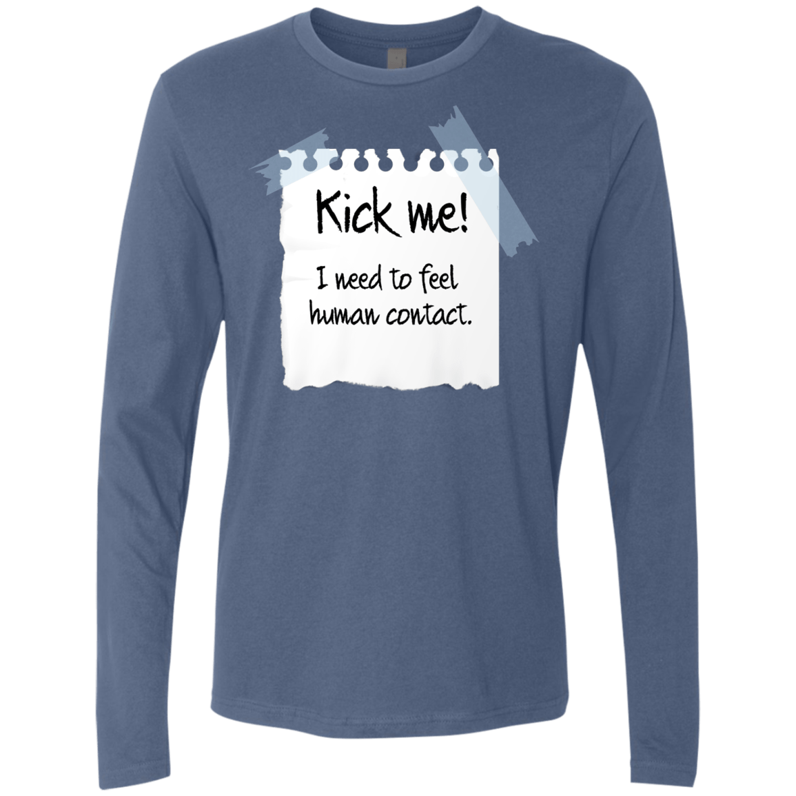 T-Shirts Indigo / Small Kick Me Men's Premium Long Sleeve