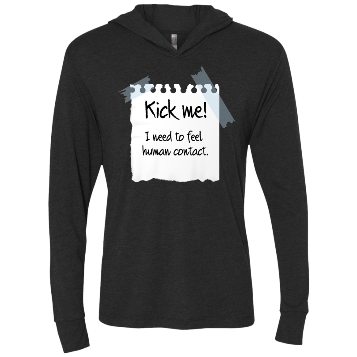 T-Shirts Vintage Black / X-Small Kick Me Triblend Long Sleeve Hoodie Tee