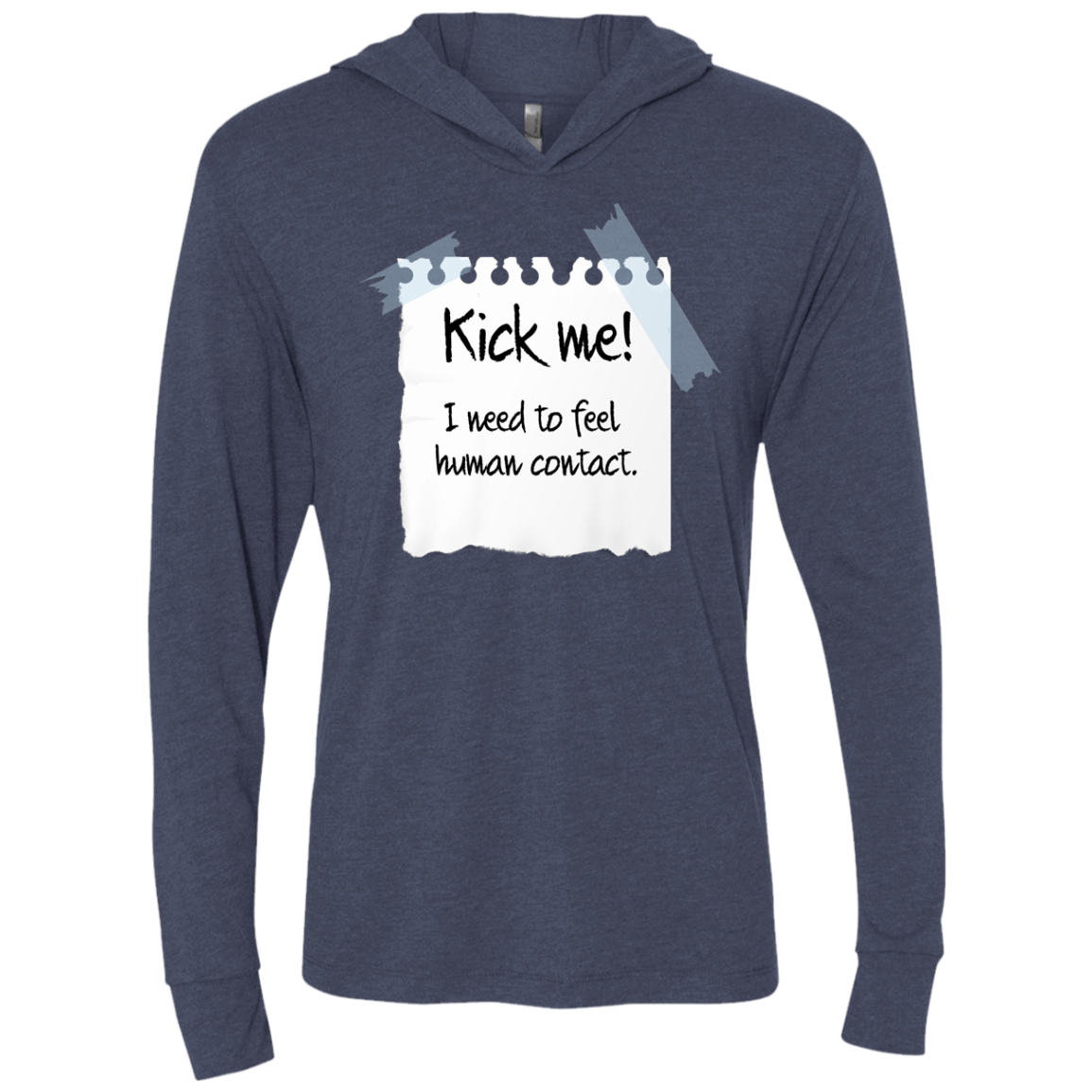 T-Shirts Vintage Navy / X-Small Kick Me Triblend Long Sleeve Hoodie Tee