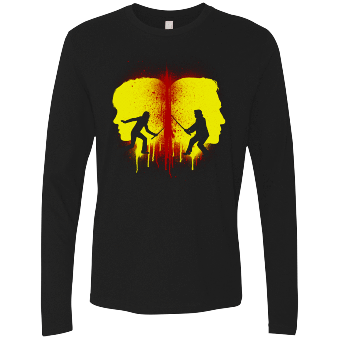 T-Shirts Black / Small Kill Bill Silhouettes Men's Premium Long Sleeve