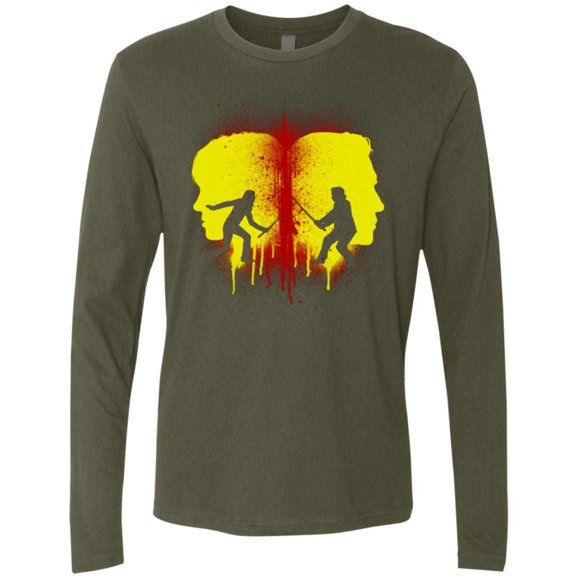 T-Shirts Military Green / Small Kill Bill Silhouettes Men's Premium Long Sleeve