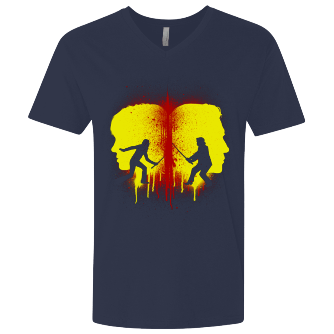 T-Shirts Midnight Navy / X-Small Kill Bill Silhouettes Men's Premium V-Neck
