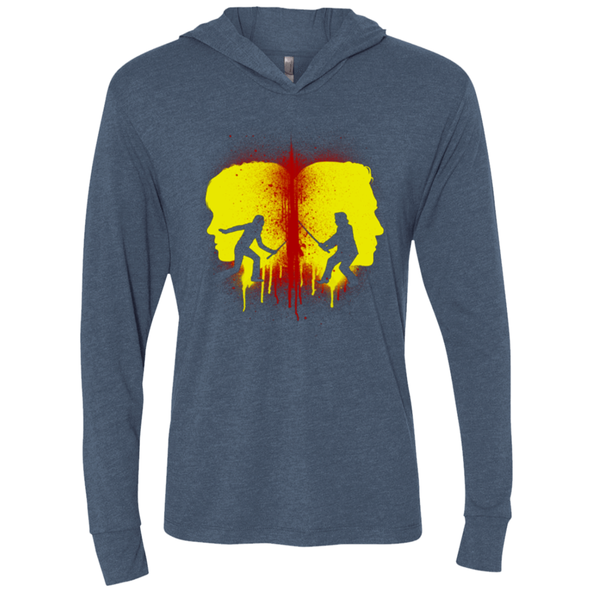 T-Shirts Indigo / X-Small Kill Bill Silhouettes Triblend Long Sleeve Hoodie Tee