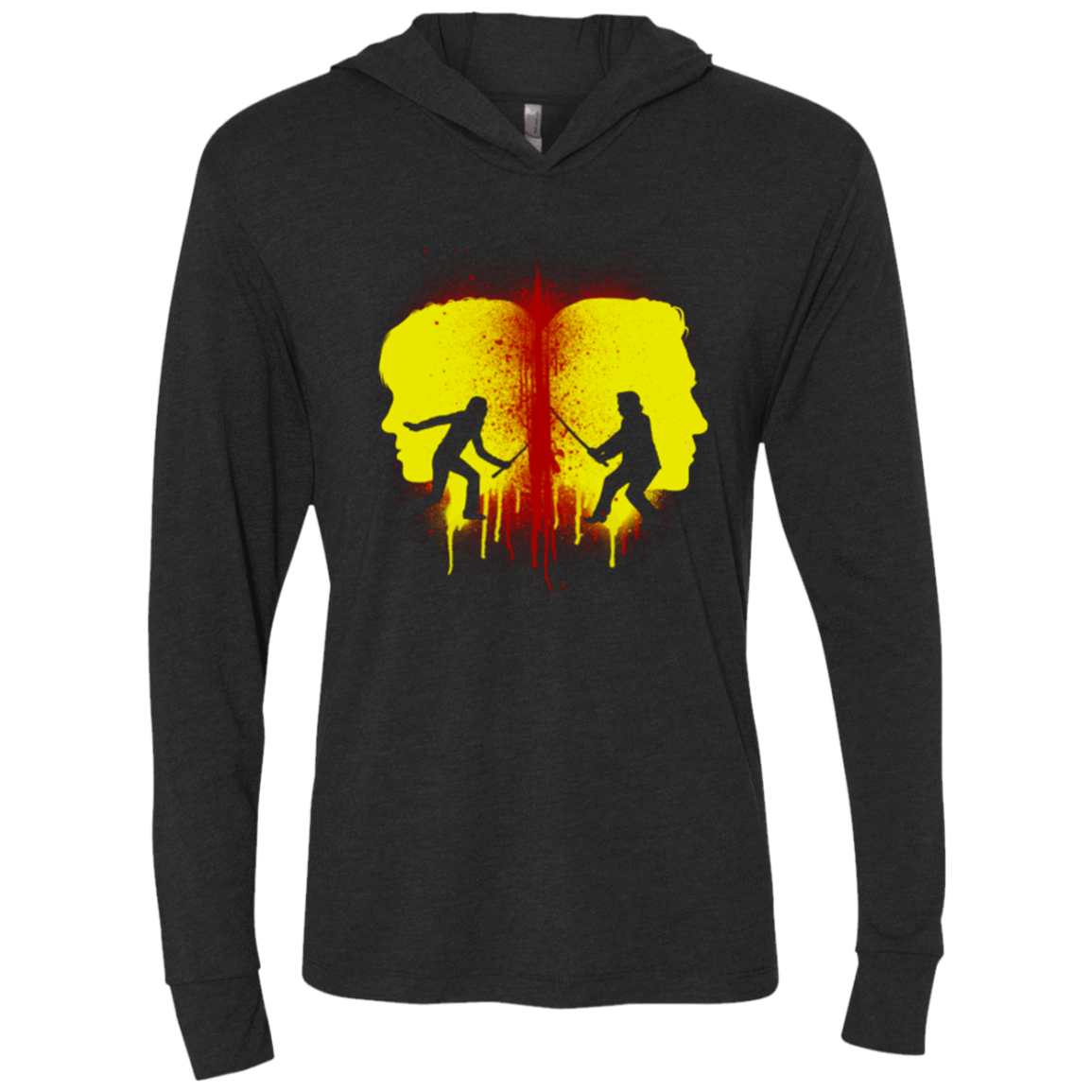 T-Shirts Vintage Black / X-Small Kill Bill Silhouettes Triblend Long Sleeve Hoodie Tee