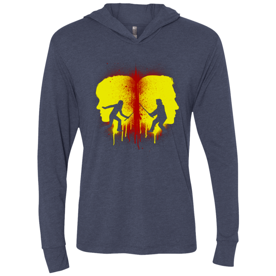 T-Shirts Vintage Navy / X-Small Kill Bill Silhouettes Triblend Long Sleeve Hoodie Tee