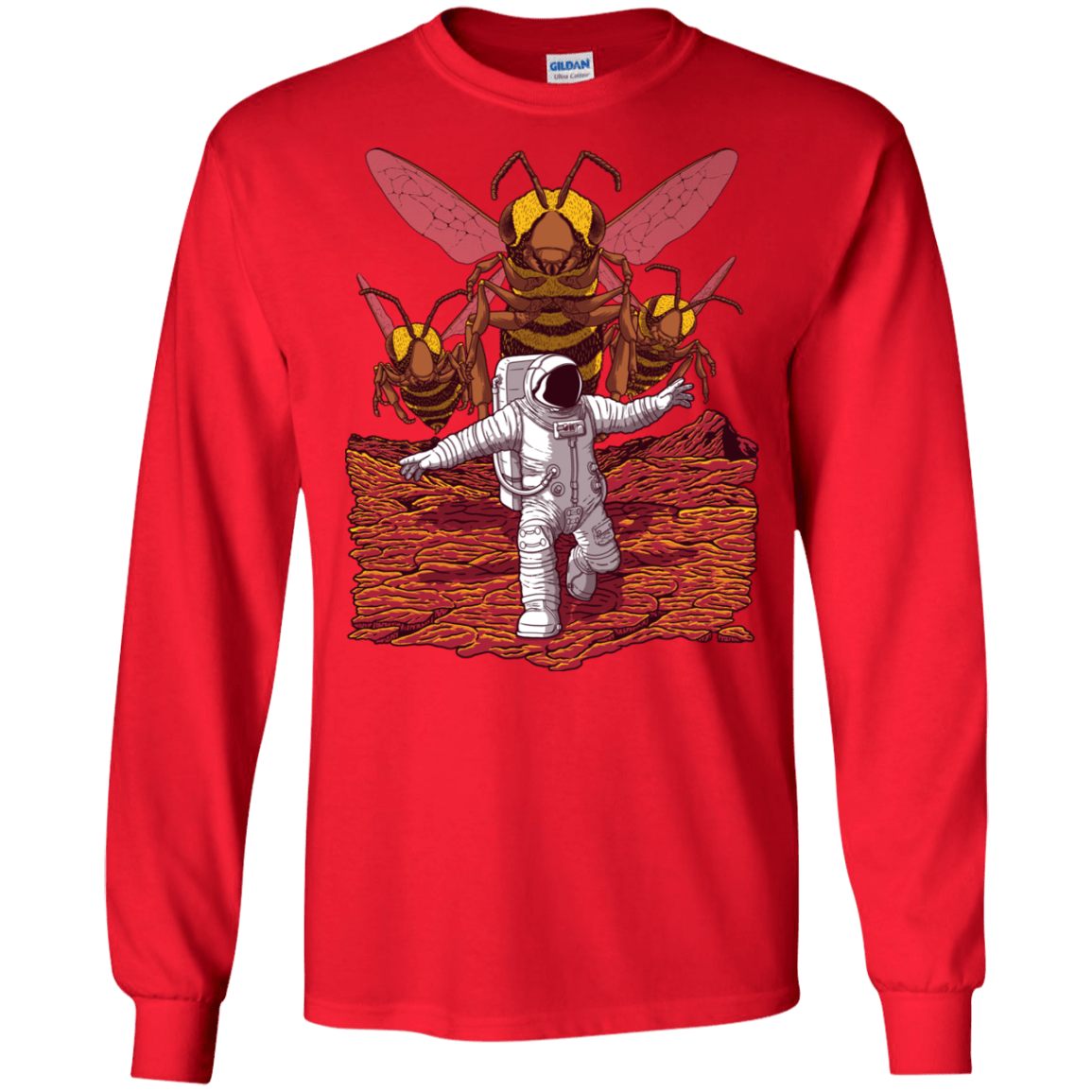 T-Shirts Red / S Killer Bees on Mars Men's Long Sleeve T-Shirt