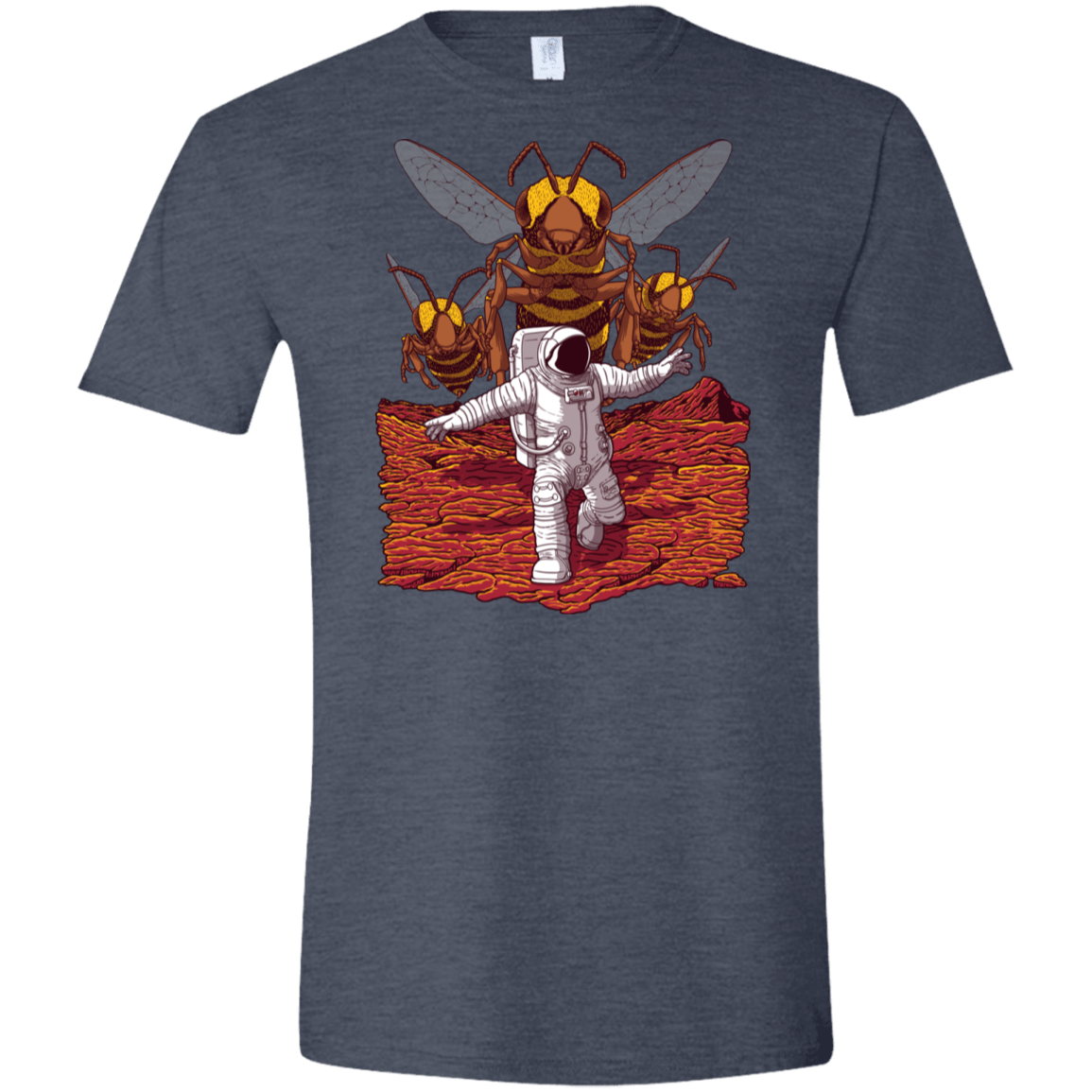 T-Shirts Heather Navy / S Killer Bees on Mars Men's Semi-Fitted Softstyle