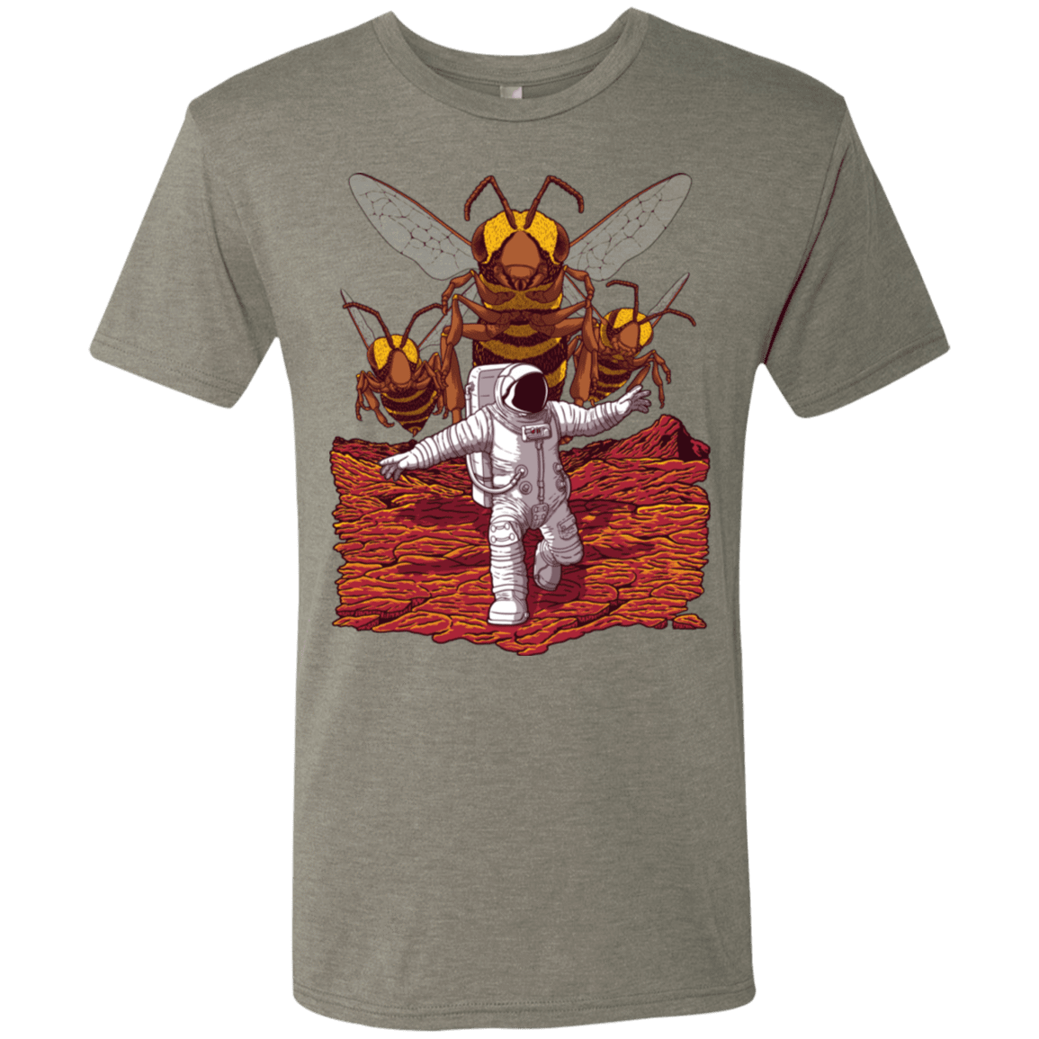 T-Shirts Venetian Grey / S Killer Bees on Mars Men's Triblend T-Shirt