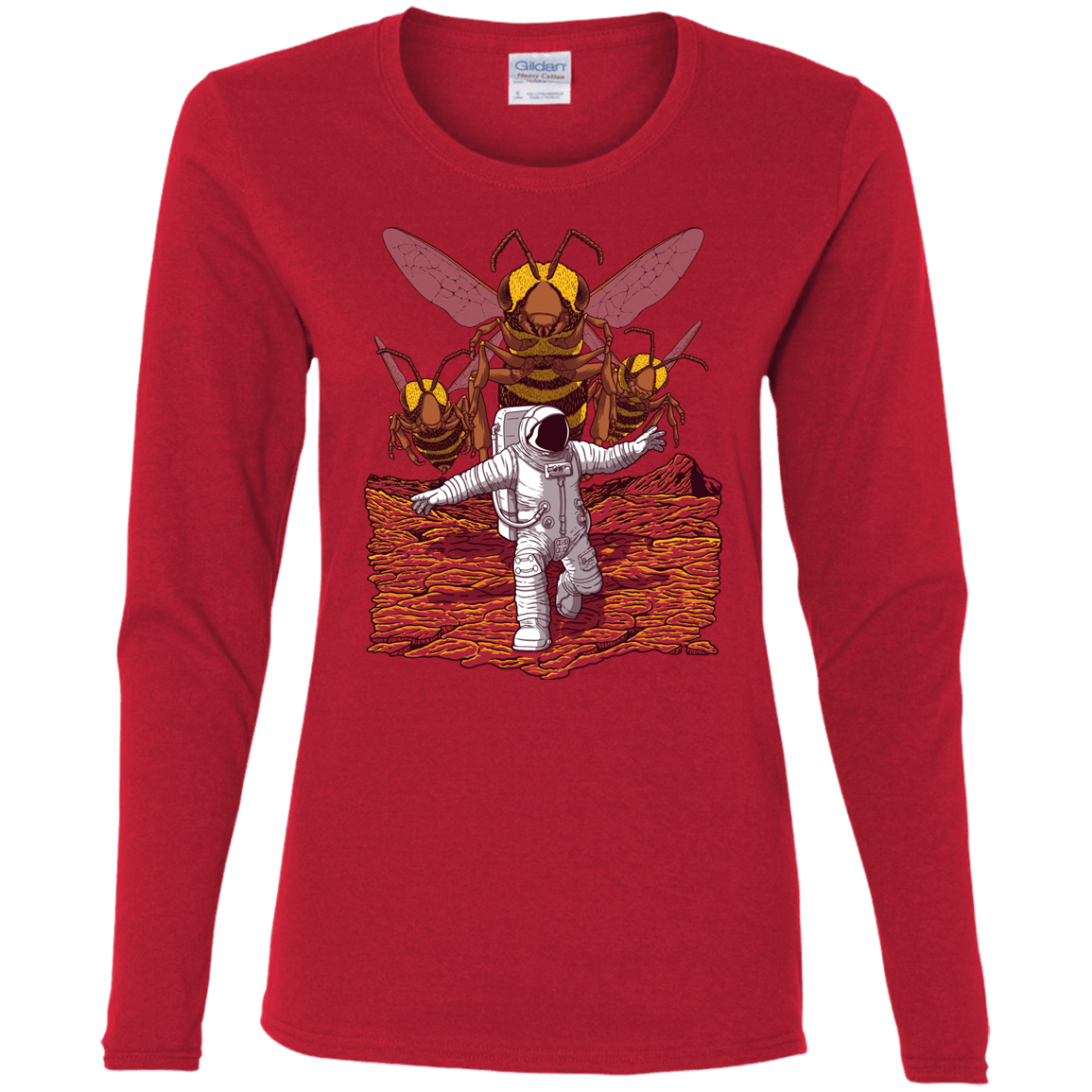 T-Shirts Red / S Killer Bees on Mars Women's Long Sleeve T-Shirt
