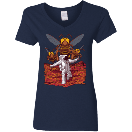 T-Shirts Navy / S Killer Bees on Mars Women's V-Neck T-Shirt