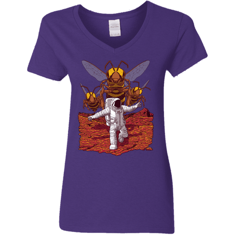 T-Shirts Purple / S Killer Bees on Mars Women's V-Neck T-Shirt