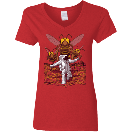 T-Shirts Red / S Killer Bees on Mars Women's V-Neck T-Shirt