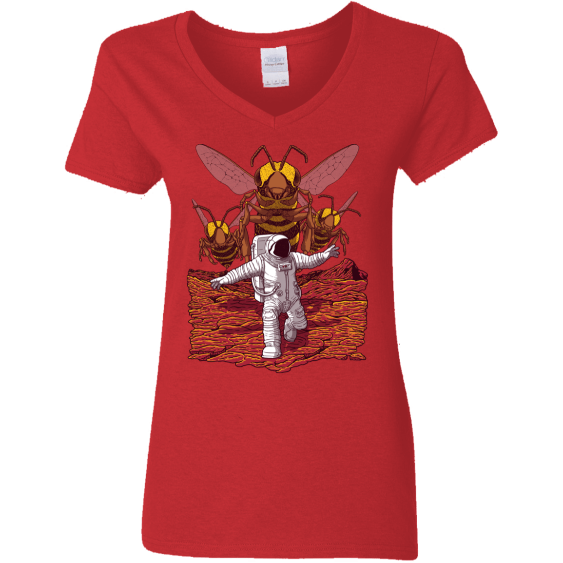 T-Shirts Red / S Killer Bees on Mars Women's V-Neck T-Shirt
