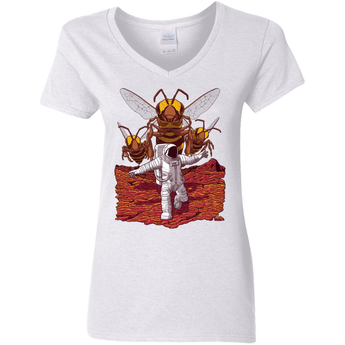 T-Shirts White / S Killer Bees on Mars Women's V-Neck T-Shirt